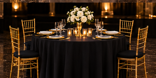 Black Table Linen